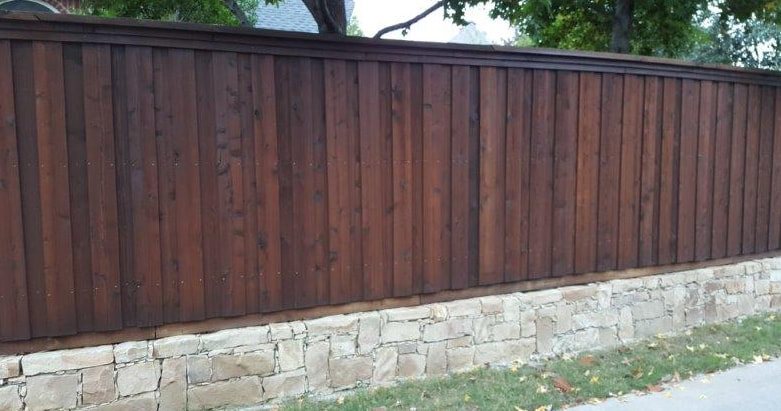 board on board fence staining